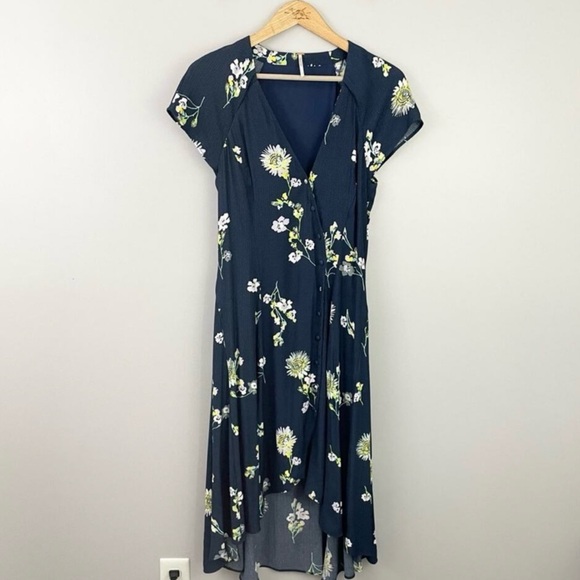 Free People - Floral V-Neck Navy Dress - NWOT - Picture 2 of 3